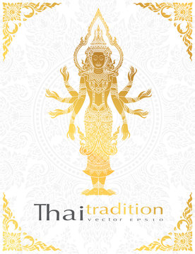 greeting card ramayana Character,buddha thai tradition style.vector