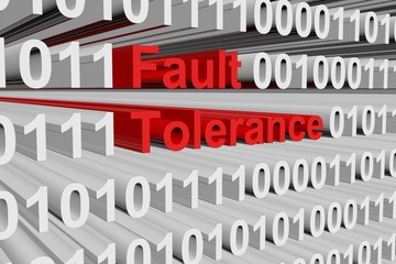 Fault tolerance in the form of binary code, 3D illustration