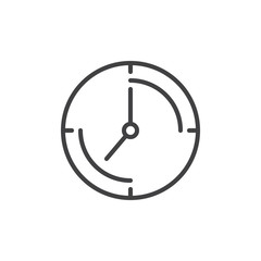 Clock line icon, outline vector sign, linear style pictogram isolated on white. Time symbol, logo illustration. Editable stroke. Pixel perfect graphics