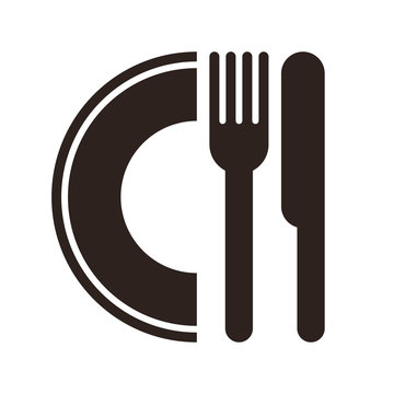 Plate, knife and fork sign