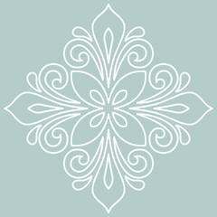 Elegant vector white ornament in classic style. Abstract traditional pattern with oriental elements. Classic vintage pattern