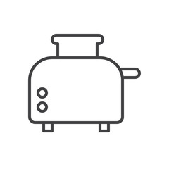 Toaster line icon, outline vector sign, linear style pictogram isolated on white. Toast maker symbol, logo illustration. Editable stroke. Pixel perfect graphics