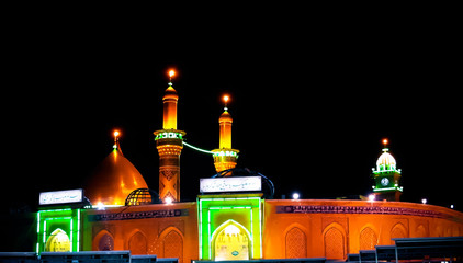 Shrine of Imam Hussain ibn Ali at night, Karbala Iraq - 162607035