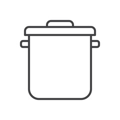 Saucepan line icon, outline vector sign, linear style pictogram isolated on white. Symbol, logo illustration. Editable stroke. Pixel perfect graphics