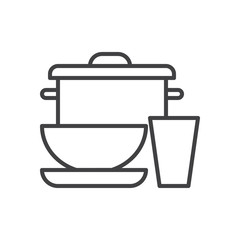 Kitchenware line icon, outline vector sign, linear style pictogram isolated on white. Symbol, logo illustration. Editable stroke. Pixel perfect graphics