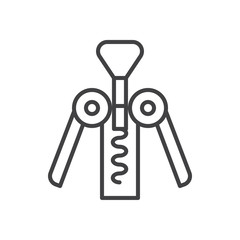 Corkscrew line icon, outline vector sign, linear style pictogram isolated on white. Symbol, logo illustration. Editable stroke. Pixel perfect graphics