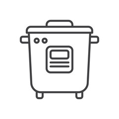 Rice cooker line icon, outline vector sign, linear style pictogram isolated on white. Symbol, logo illustration. Editable stroke. Pixel perfect graphics