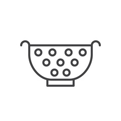 Pasta strainer line icon, outline vector sign, linear style pictogram isolated on white. Colander symbol, logo illustration. Editable stroke. Pixel perfect graphics