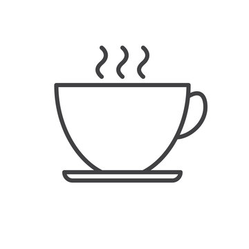 Teacup line icon, outline vector sign, linear style pictogram isolated on white. Symbol, logo illustration. Editable stroke. Pixel perfect graphics