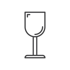 Wine glass line icon, outline vector sign, linear style pictogram isolated on white. Symbol, logo illustration. Editable stroke. Pixel perfect graphics