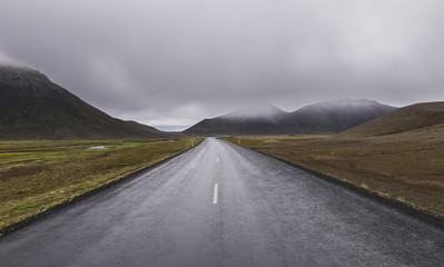 Rainy Road in Iceland