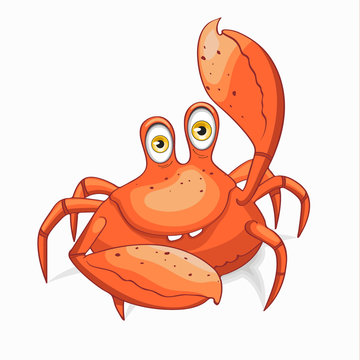 Fun crab. Vector clipart illustration.