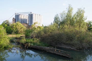 Fototapeta premium Cimitero dei Burci / barconi a Casier di Treviso , Veneto Italia sul Parco Regionale del fiume Sile