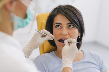 woman at the dentist office