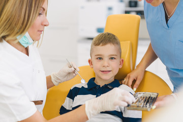 Boy at the dentist office