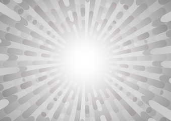 Abstract pop art retro background. Blank center. Exploding rays comic style. Grey color, easy to recolor blend. Vector illustration.