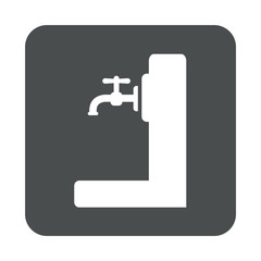 Icono plano fuente en cuadrado gris