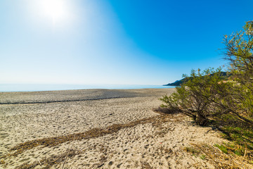 Sun shining over Marina di Cardedu beach