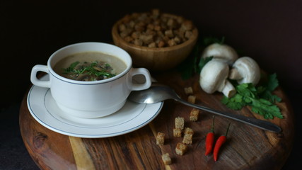 Obraz na płótnie Canvas Cream-soup with champignons.