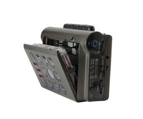 Fototapeta premium Black radio and cassette tapes