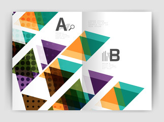 Vector triangle business annual report cover print template