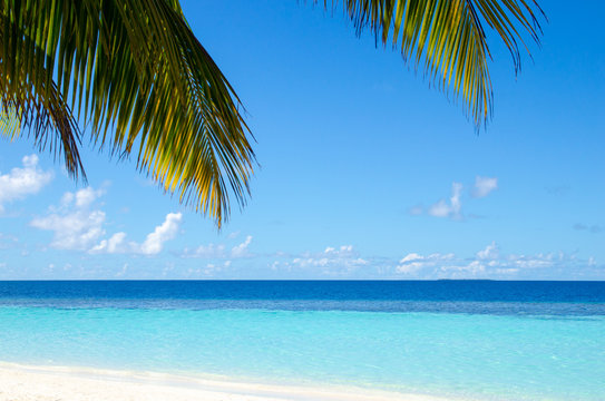 Seascape of Indian ocean in Maldives