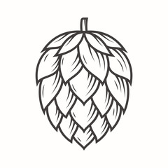 Hop emblem icon label logo. Vector illustration.