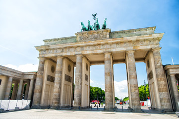 Brandenburg gate at sunny day in Berlin. Germany