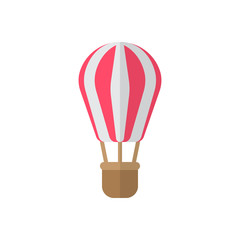 Fototapeta premium Hot air balloon flat icon, filled vector sign, colorful pictogram isolated on white. Symbol, logo illustration. Flat style design