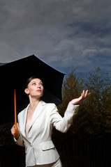 Woman under an umbrella
