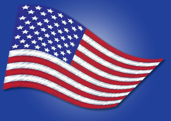 National flag of USA with illustration design