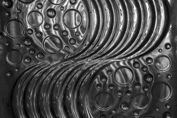 Art texture from glass brick with dark metal effect.