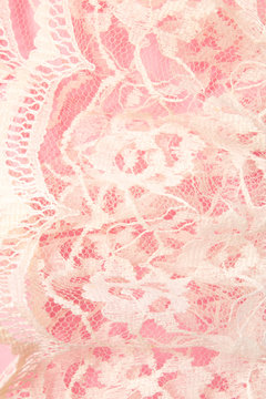 White Lace on Piank Background