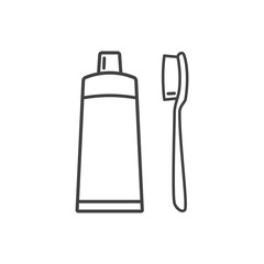 Toothpaste and toothbrush icon vector