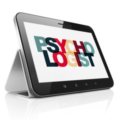 Healthcare concept: Tablet Computer with Psychologist on  display