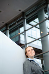 Fototapeta na wymiar Businesswoman is dreaming in a break