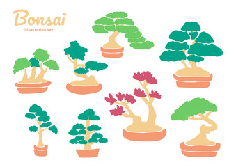 Bonsai illustration set