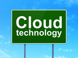 Cloud technology concept: Cloud Technology on road sign background
