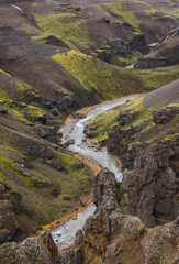 Fototapeta na wymiar River Mountains Kerlingarfjoll Iceland