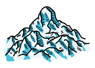 ice mountain / cartoon vector and illustration, hand drawn style, isolated on white background.
