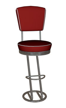 Red Bar Stool - 3D Render