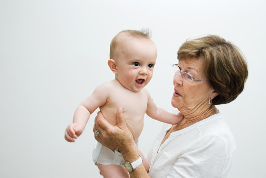 Grandmother Holding Baby Grandson