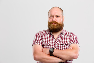 Doubting man with ginger beard