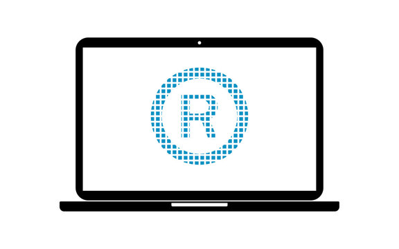 Pixel Icon Laptop - R Copyright