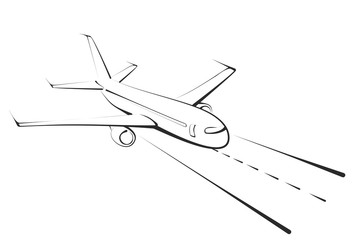 Sketch passenger aircraft. 