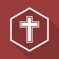 Obraz premium Poly Button mit Schatten - Kreuz