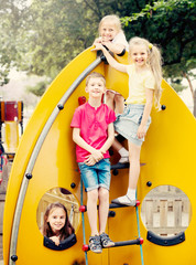 Obraz premium children playing on urban playground.