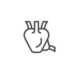 Fototapeta premium Human heart line icon