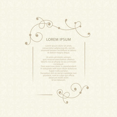 Decorative frame. Wedding invitation. Vector illustration