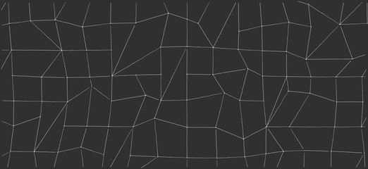 Simple geometric black and white background. Top view of abstract net. 